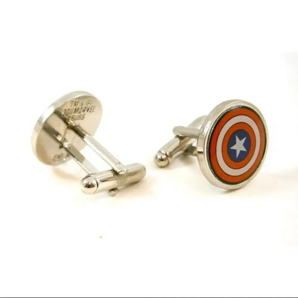 Captain America Shield Cufflinks — Officially Licensed Marvel